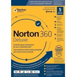 Norton 360 Deluxe – 1-Year / 5-Device – USA/Canada